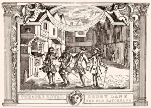 HOGARTH: OLD BACHELOR. Theater ticket, designed and engraved by William Hogarth HOGARTH: OLD BACHELOR. Theater ticket, designed and engraved by William Hogarth