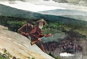 HOMER: BEAR HUNT, 1892. Bear Hunting, Prospect Park, Essex County, New York