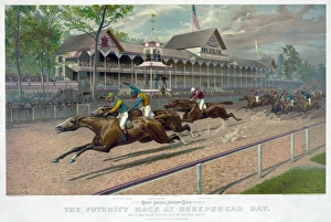 HORSE RACING, c1889. The Futurity Race at Sheepshead Bay HORSE RACING, c1889. The Futurity Race at Sheepshead Bay