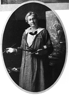 JESSIE WILLCOX SMITH (1863-1935). American illustrator. Holding palette and brushes JESSIE WILLCOX SMITH (1863-1935). American illustrator. Holding palette and brushes