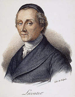 JOHANN KASPAR LAVATER (1741-1801). Swiss poet and mystic: aquatint, French, 19th JOHANN KASPAR LAVATER (1741-1801). Swiss poet and mystic: aquatint, French, 19th