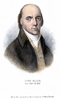 JOHN BLAIR (1732-1800). American jurist. Color etching, 1888, by Albert Rosenthal JOHN BLAIR (1732-1800). American jurist. Color etching, 1888, by Albert Rosenthal