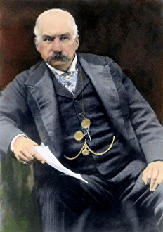 JOHN PIERPONT MORGAN (1837-1913). American banker and financier. Oil over photograph JOHN PIERPONT MORGAN (1837-1913). American banker and financier. Oil over photograph