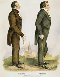 JOSEPH & HYRUM SMITH. Joseph Smith (1805-1844), right, and his brother Hyrum (1800-1844) JOSEPH & HYRUM SMITH. Joseph Smith (1805-1844), right, and his brother Hyrum (1800-1844)