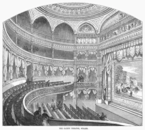 LONDON: GAIETY THEATRE. Gaiety Theatre on Strand, London, England. Wood engraving, 1869 LONDON: GAIETY THEATRE. Gaiety Theatre on Strand, London, England. Wood engraving, 1869