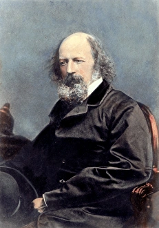 LORD ALFRED TENNYSON (1809-1892). English Baron and poet. Oil over a photograph, c1870 LORD ALFRED TENNYSON (1809-1892). English Baron and poet. Oil over a photograph, c1870