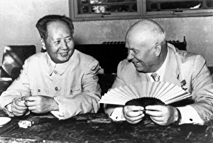 MAO AND KHRUSHCHEV, 1958. Mao Tse-tung, Chairman of the Chinese Communist Party MAO AND KHRUSHCHEV, 1958. Mao Tse-tung, Chairman of the Chinese Communist Party