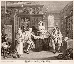 Marriage a la Mode: Visit to the Quack Doctor. Steel engraving, c1860 Marriage a la Mode: Visit to the Quack Doctor. Steel engraving, c1860