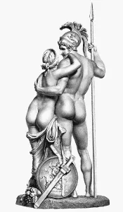 MARS AND VENUS. Steel engraving after the sculpture by Antonio Canova (1757-1822) MARS AND VENUS. Steel engraving after the sculpture by Antonio Canova (1757-1822)