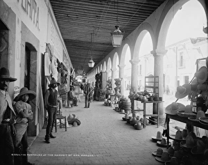 MEXICO, c1890. Portales of the market of San Marcos in Aguascalientes, Mexico