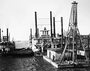 MISSISSIPPI RIVER: DREDGES. Part of the dredge fleet of the U MISSISSIPPI RIVER: DREDGES. Part of the dredge fleet of the U