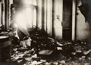 MOSCOW, c1917. The interior of a destroyed building, damaged by the fighting associated MOSCOW, c1917. The interior of a destroyed building, damaged by the fighting associated