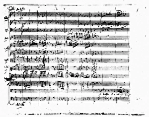 MOZART: MAGIC FLUTE. Papagenos aria, from Wolfgang Amadeus Mozarts manuscript MOZART: MAGIC FLUTE. Papagenos aria, from Wolfgang Amadeus Mozarts manuscript