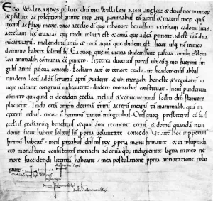 NORMAN CHARTER. Charter of Waleran FitzRanulf granting the church of Bures St NORMAN CHARTER. Charter of Waleran FitzRanulf granting the church of Bures St