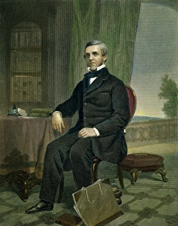 OLIVER WENDELL HOLMES (1808-1894). American man of letters. Colored engraving, 1867 OLIVER WENDELL HOLMES (1808-1894). American man of letters. Colored engraving, 1867