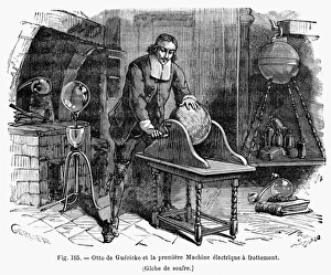 Science Prints: OTTO von GUERICKE, c1663. The first electrostatic generator