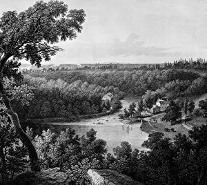 PAPER MILL, c1787. Paper mill established in 1787 by Joshua and Thomas Gilpin on Brandywine Creek, near Wilmington, Delaware. Line engraving, 19th century