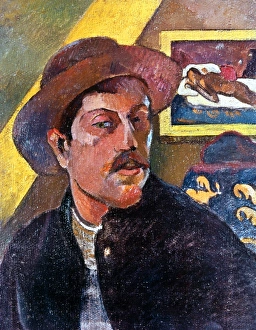 PAUL GAUGIN (1848-1903). French painter. Self-portrait with a hat. Canvas, 1893 PAUL GAUGIN (1848-1903). French painter. Self-portrait with a hat. Canvas, 1893
