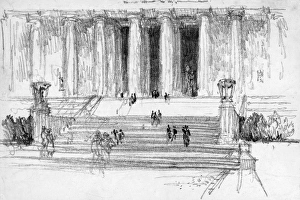 PENNELL: LINCOLN MEMORIAL, c1922. Steps leading up to the Lincoln Memorial in Washington, D PENNELL: LINCOLN MEMORIAL, c1922. Steps leading up to the Lincoln Memorial in Washington, D