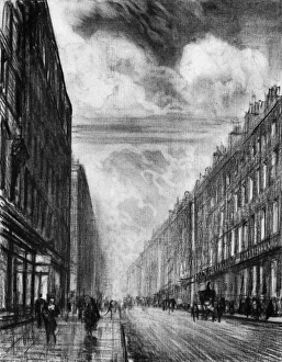 PENNELL: LONDON, c1908. Baker Street in London, England. Drawing by Joseph Pennell PENNELL: LONDON, c1908. Baker Street in London, England. Drawing by Joseph Pennell