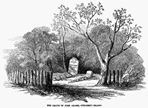 PITCAIRN ISLAND, 1852. The grave of John Adams, alias Alexander Smith PITCAIRN ISLAND, 1852. The grave of John Adams, alias Alexander Smith