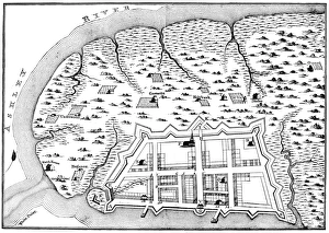 Plan, 1704, showing the rice patch (W), in the rear of Governor Landgrave Smiths house Plan, 1704, showing the rice patch (W), in the rear of Governor Landgrave Smiths house