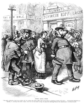 POLICE CARTOON, 1874. Jewels Among Swine. American newspaper cartoon by Thomas Nast POLICE CARTOON, 1874. Jewels Among Swine. American newspaper cartoon by Thomas Nast