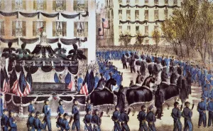 President Abraham Lincolns funeral procession in New York City, 25 April 1865 President Abraham Lincolns funeral procession in New York City, 25 April 1865