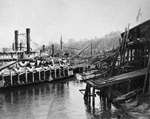 President William Howard Taft and party disembarking at Natchez, Mississippi during an inspection trip down the Mississippi River, carried out under the auspices of the Deep Waterways Commission to learn about projected improvements along the river, October 1909 President William Howard Taft and party disembarking at Natchez, Mississippi during an inspection trip down the Mississippi River, carried out under the auspices of the Deep Waterways Commission to learn about projected improvements along the river, October 1909