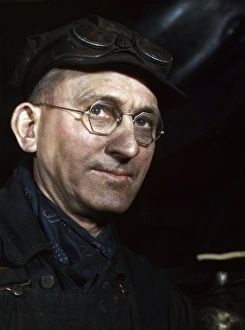 RAILWAY WORKERS, 1942. James Lynch, a roundhouse worker, a box packer in the Chicago RAILWAY WORKERS, 1942. James Lynch, a roundhouse worker, a box packer in the Chicago