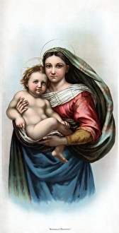 RAPHAEL: MADONNA. Raphaels Madonna. Lithograph produced by soap company B.T RAPHAEL: MADONNA. Raphaels Madonna. Lithograph produced by soap company B.T