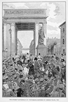 RUSSIA: ST. PETERSBERG. The student gathering in St. Petersburg dispersed by Cossack RUSSIA: ST. PETERSBERG. The student gathering in St. Petersburg dispersed by Cossack
