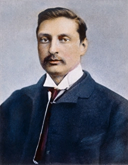 SIR HENRY RIDER HAGGARD (1856-1925). English novelist. Oil over a photograph, c1890 SIR HENRY RIDER HAGGARD (1856-1925). English novelist. Oil over a photograph, c1890