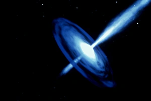 SPACE: BLACK HOLE. A black hole in the constellation Virgo. Illustration by Dana Berry for NASA, c1990 SPACE: BLACK HOLE. A black hole in the constellation Virgo. Illustration by Dana Berry for NASA, c1990
