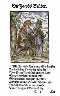 ST. JAMES PILGRIMS, 1568. A pair of singing beggars, known as brothers of St. James ST. JAMES PILGRIMS, 1568. A pair of singing beggars, known as brothers of St. James