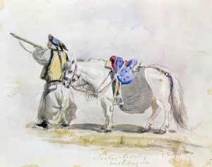 A Tartar cavalryman near Peking, China, at the time of the Second Opium War. Contemporary watercolor by C. Wingman A Tartar cavalryman near Peking, China, at the time of the Second Opium War. Contemporary watercolor by C. Wingman