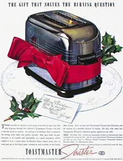 TOASTER AD, 1937. American advertisement, 1937, for the Toastmaster automatic pop-up toaster TOASTER AD, 1937. American advertisement, 1937, for the Toastmaster automatic pop-up toaster