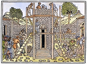 TOWER OF BABEL. Woodcut from Supplementum Chronicarum, Venice, 1490 TOWER OF BABEL. Woodcut from Supplementum Chronicarum, Venice, 1490