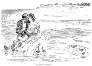 The Turning of the Tide. Pen and ink drawing by Charles Dana Gibson, 1901 The Turning of the Tide. Pen and ink drawing by Charles Dana Gibson, 1901