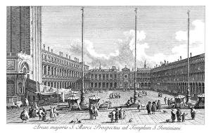 VENICE: PIAZZA SAN MARCO. Piazza San Marco in Venice, Italy, looking towards the church of S VENICE: PIAZZA SAN MARCO. Piazza San Marco in Venice, Italy, looking towards the church of S