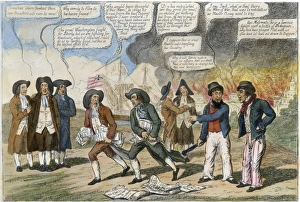 WASHINGTON BURNING, 1814. The Fall of Washington, or Maddy in Full Flight WASHINGTON BURNING, 1814. The Fall of Washington, or Maddy in Full Flight