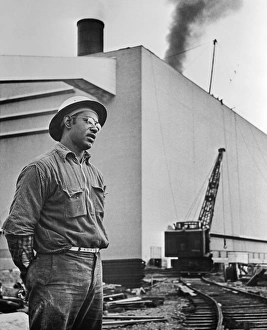 WATTS BAR DAM, 1942. Herbert Smith, a drill operator employed by the Tennessee WATTS BAR DAM, 1942. Herbert Smith, a drill operator employed by the Tennessee