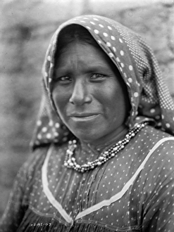 YAQUI WOMAN, c1907. Portrait of a Yaqui woman. Photograph by Edward S. Curtis, c1907