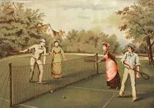 A game of tennis doubles