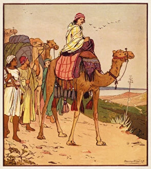 Jesuss Parables: The Prodigal Son, leaving home (colour litho)